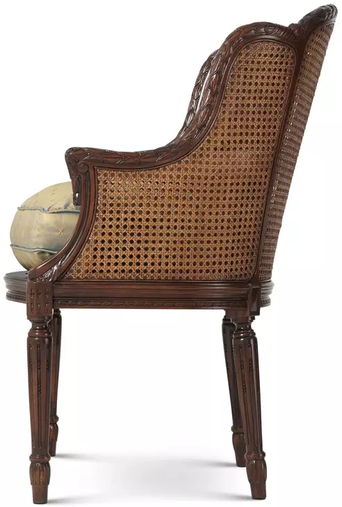 TA Originals Blue Upholstered Louis Bergere Accent Chair