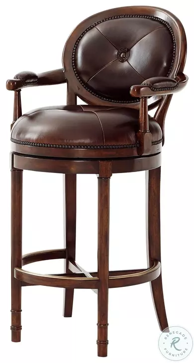 At the Barolo Upholstered Swivel Bar Stool