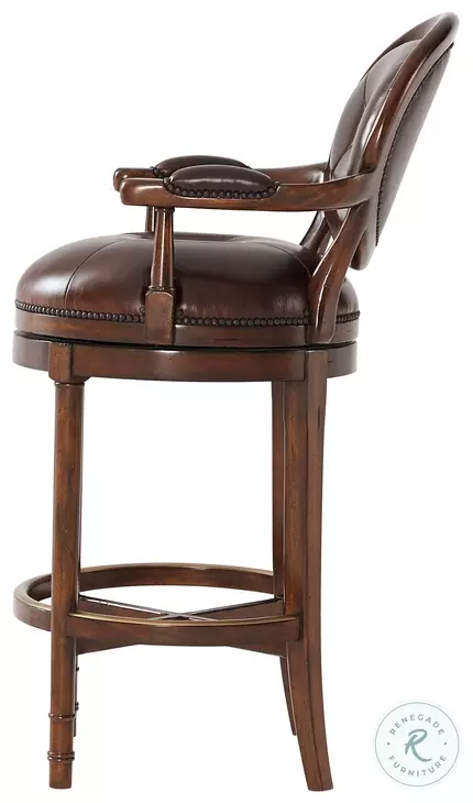 At the Barolo Upholstered Swivel Bar Stool