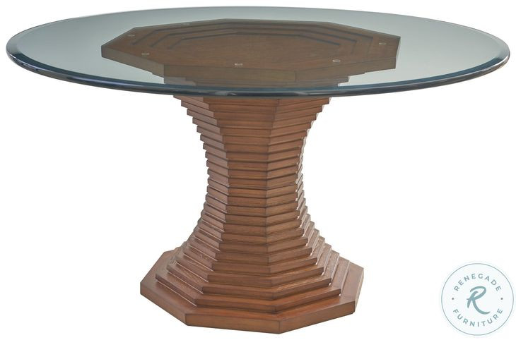 La Costa Brown 72" Glass Top Cabrillo Dining Table