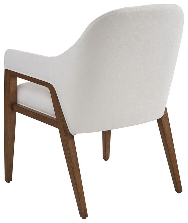 Seacove La Costa White Upholstered Dining Arm Chair