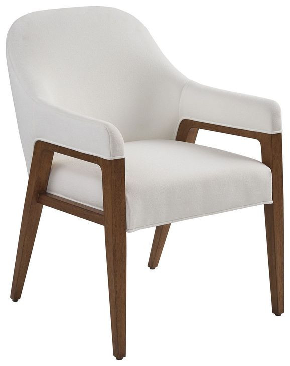 Seacove La Costa White Upholstered Dining Arm Chair