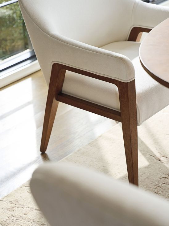 Seacove La Costa White Upholstered Dining Arm Chair