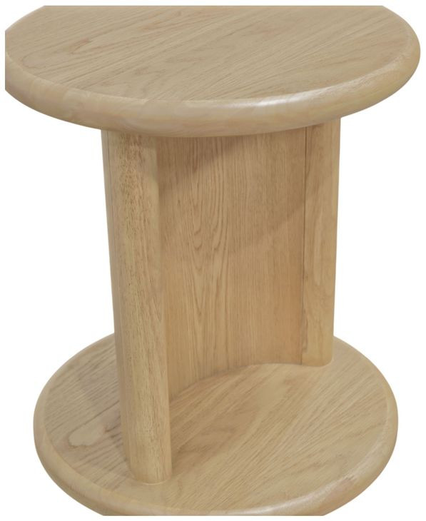 Gabrielle Light Oak Round End Table
