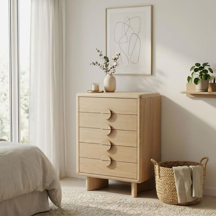 Gabrielle Light Oak 5 Drawer Chest From Alpine Furniture | Coleman