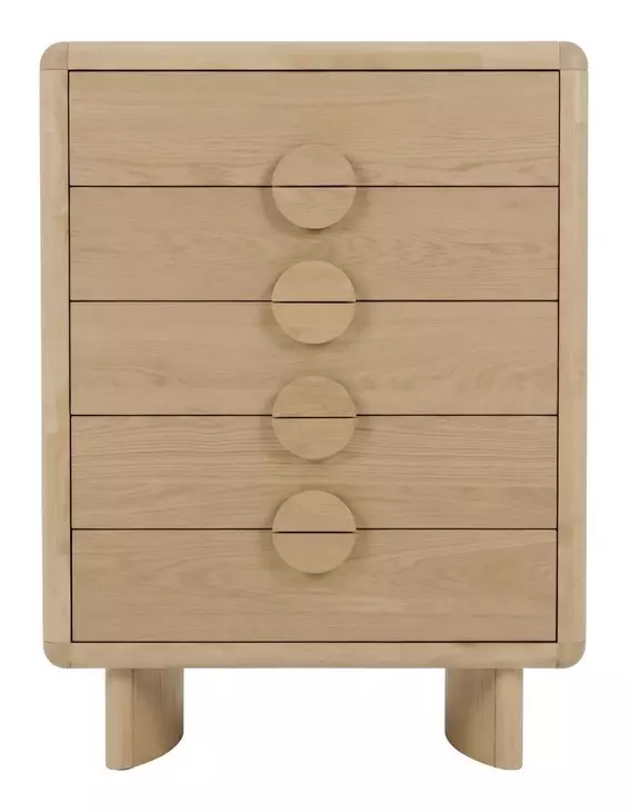 Gabrielle Light Oak 5 Drawer Chest