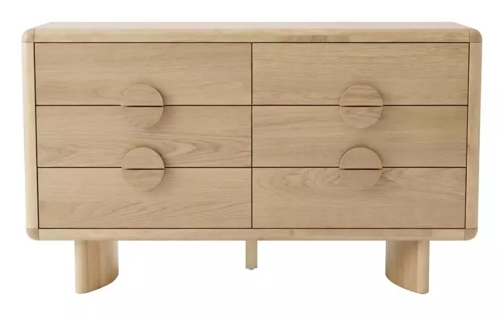 Gabrielle Light Oak 6 Drawer Dresser