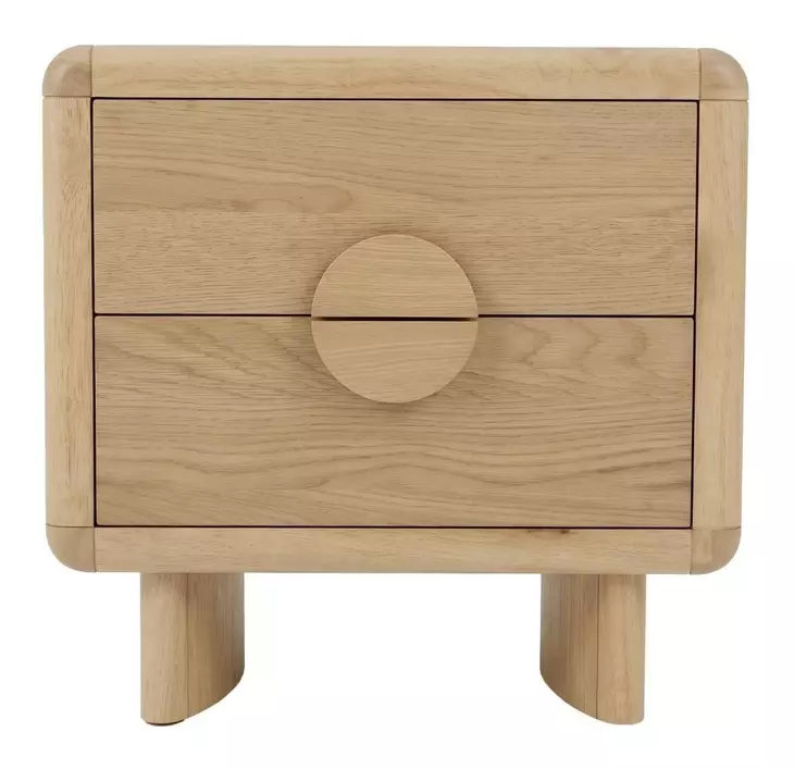 Gabrielle Light Oak 2 Drawer Nightstand