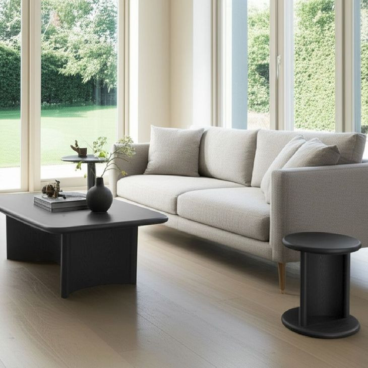 Gabrielle Black Rectangular Occassional Table Set