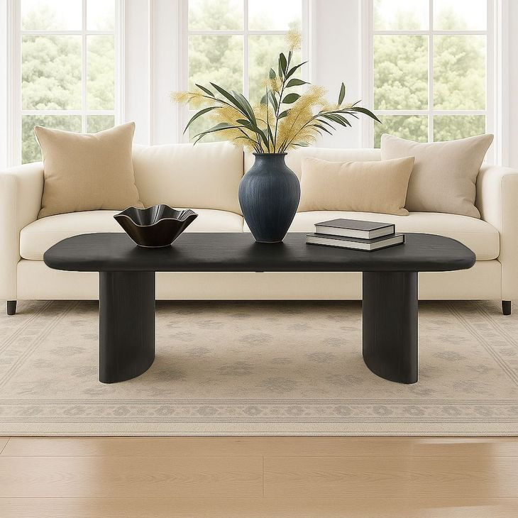 Gabrielle Black Rectangular Coffee Table