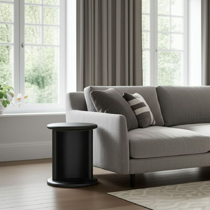 Gabrielle Black Round End Table