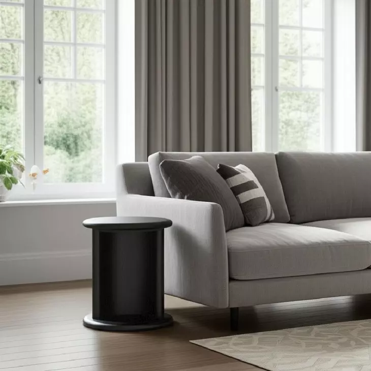 Gabrielle Black Round End Table