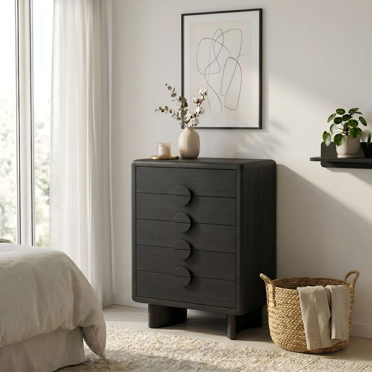 Gabrielle Black 5 Drawer Chest