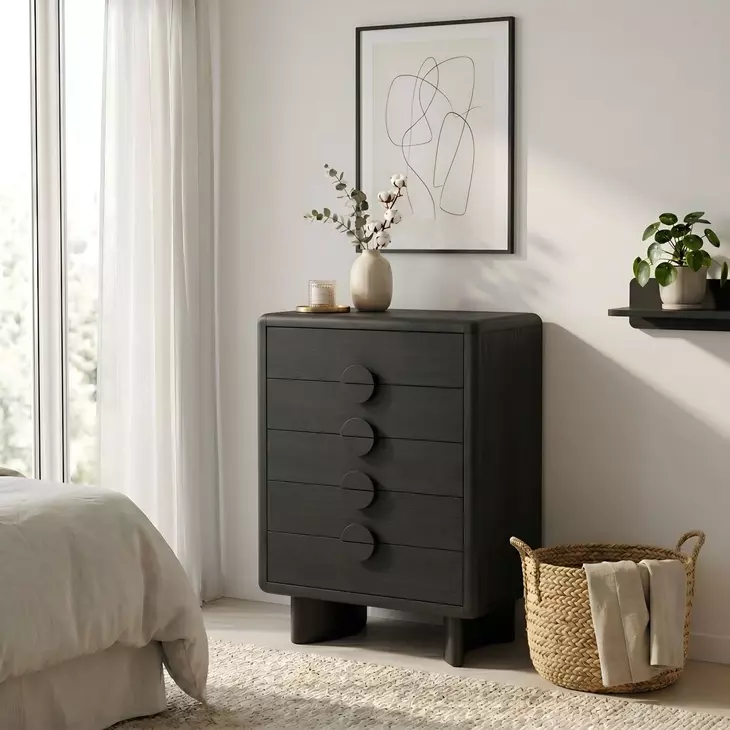 Gabrielle Black 5 Drawer Chest