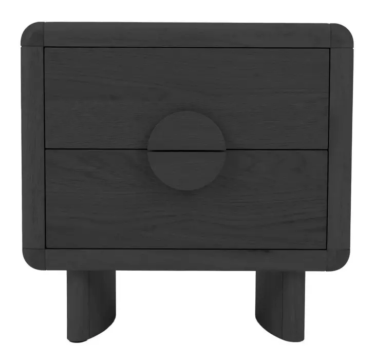 Gabrielle Black 2 Drawer Nightstand