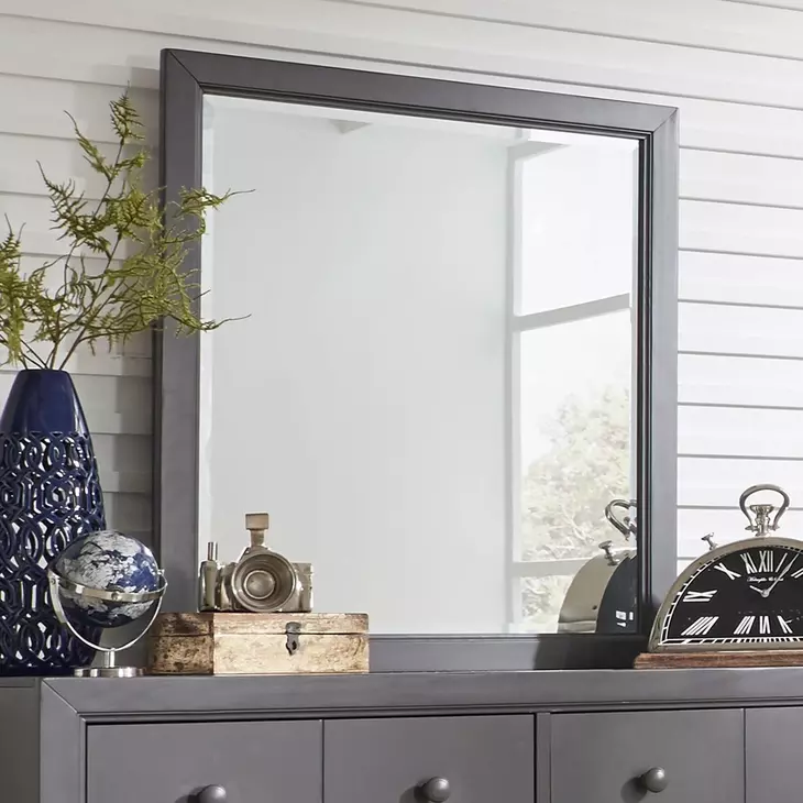 Cottage View Dark Gray 6 Drawer Dresser with Mirror