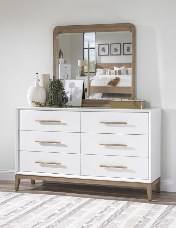 Melrose Desert Oak Rectangular Dresser Mirror