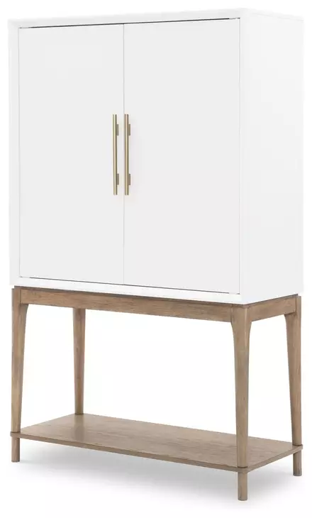 Melrose Cloud White and Desert Oak 2 Door Bar Console with LED