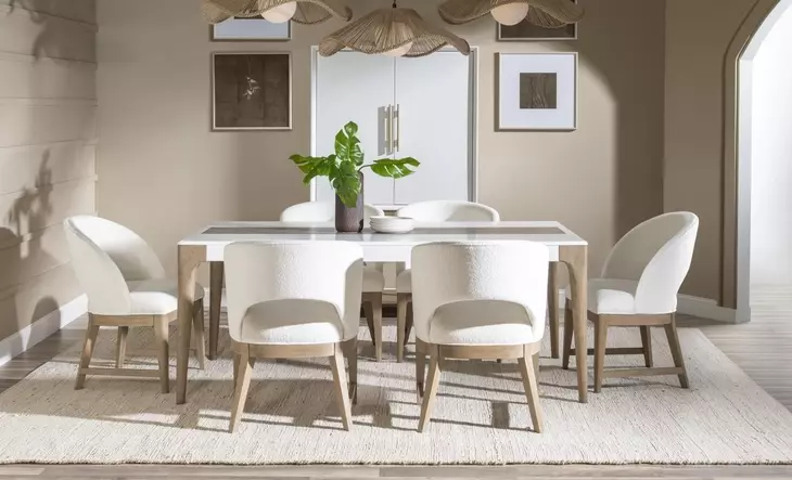 Melrose Cloud White Upholstered Arm Chair Set of 2
