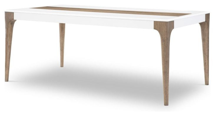 Melrose Cloud White and Desert Oak 74" Rectangular Dining Room Set