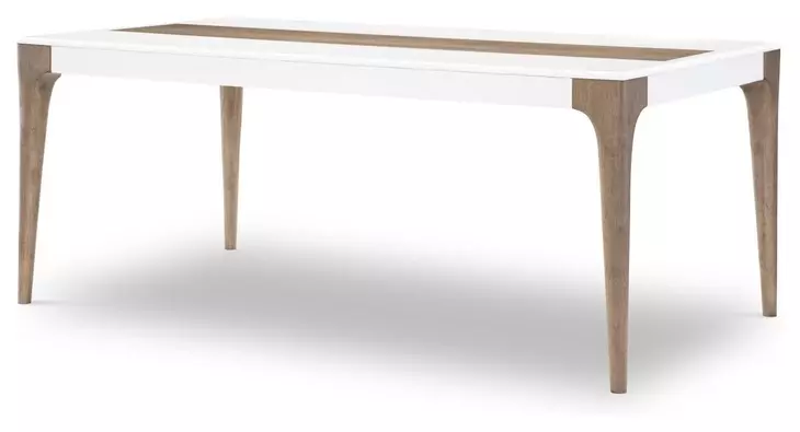Melrose Cloud White and Desert Oak 74" Rectangular Dining Table