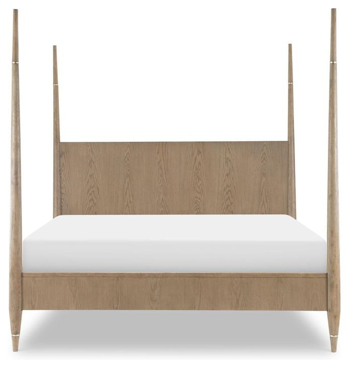 Melrose Desert Oak King Poster Bed
