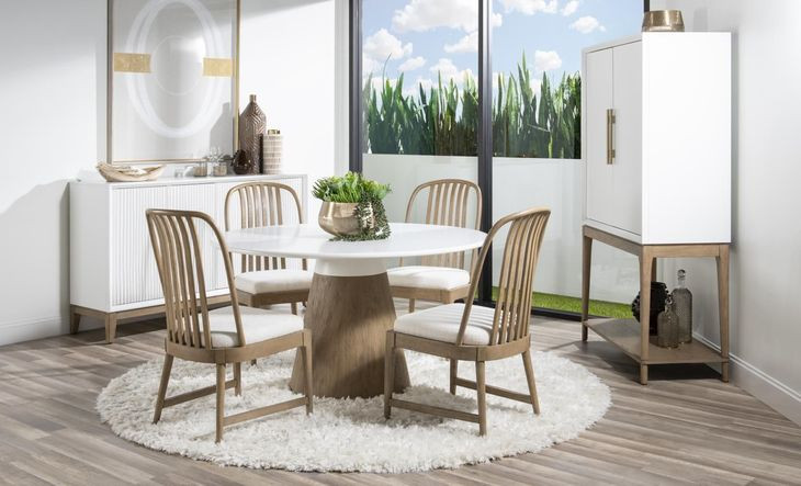 Melrose Cloud White Upholstered Side Chair Set of 2