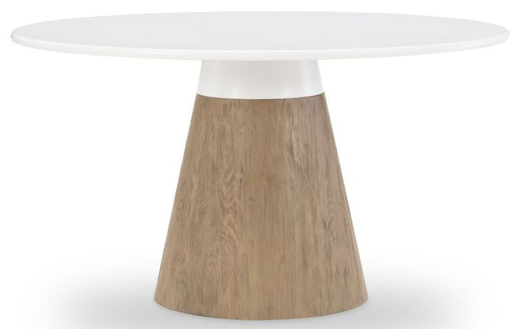 Melrose Cloud White and Desert Oak 54" Round Dining Table