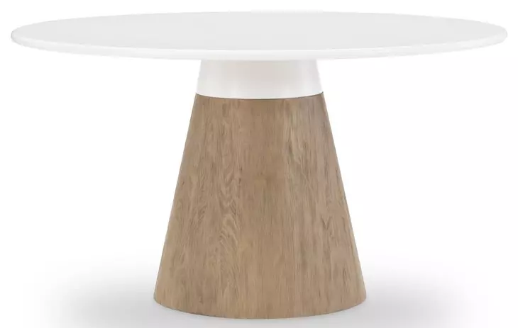 Melrose Cloud White and Desert Oak 54" Round Dining Table