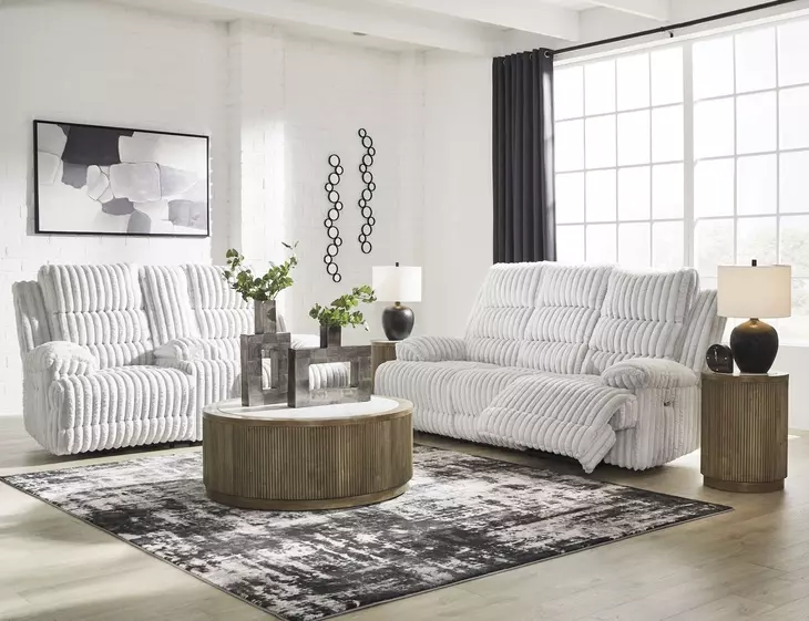 Technique Alloy 91" Power Reclining Sofa with Drop Down Table and USB Charging