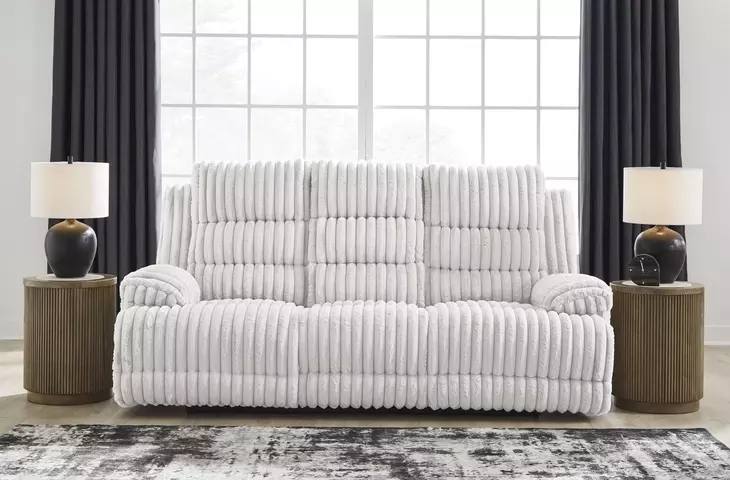 Technique Alloy 91" Power Reclining Sofa with Drop Down Table and USB Charging