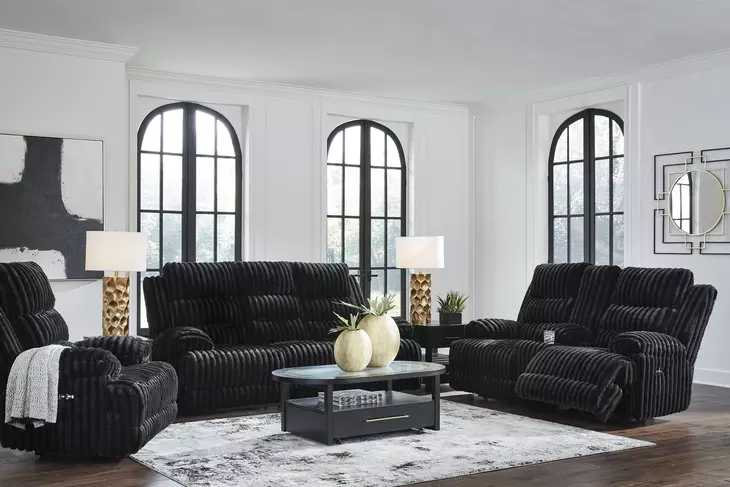 Technique Onyx Power Reclining Living Room Set with Drop Down Table and USB Charging