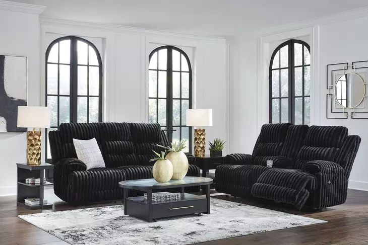 Technique Onyx Power Reclining Living Room Set with Drop Down Table and USB Charging