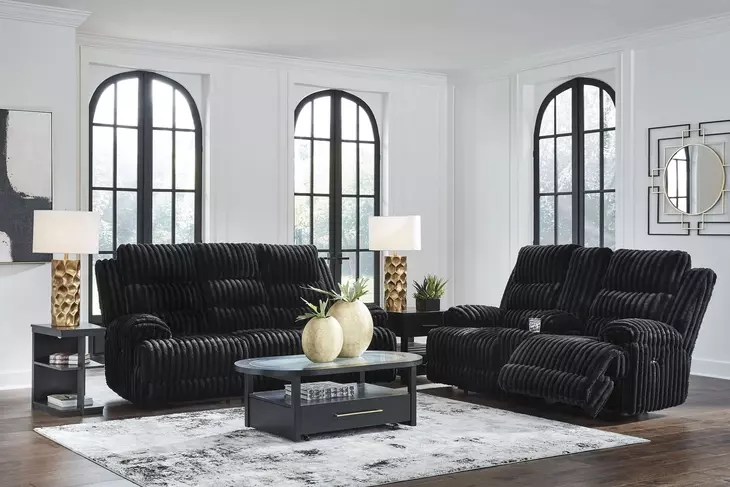 Technique Onyx 91" Power Reclining Sofa with Drop Down Table and USB Charging