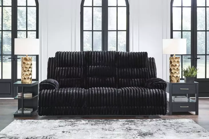 Technique Onyx 91" Power Reclining Sofa with Drop Down Table and USB Charging