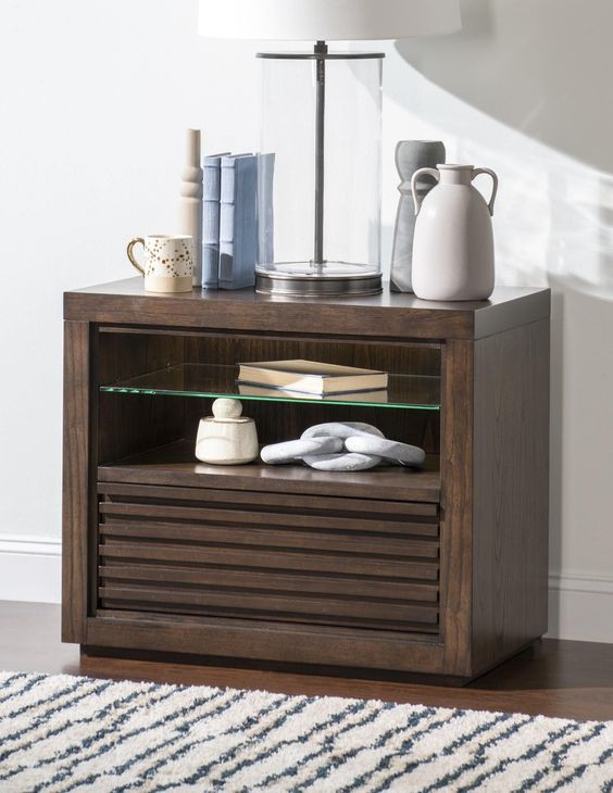 Architect Onyx 1 Drawer Nightstand with USB Charging and LED