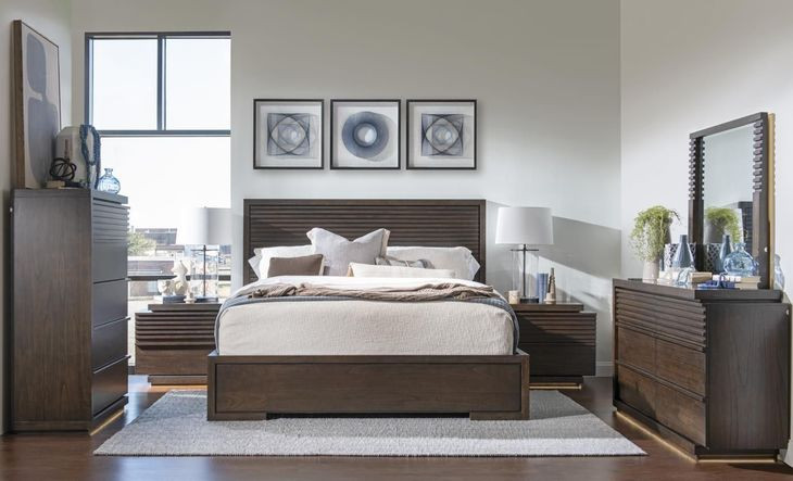 Architect Onyx Panel Bedroom Set with LED