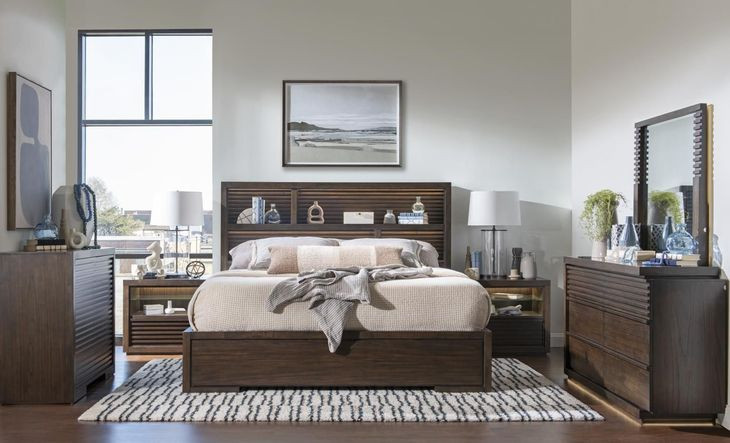 Architect Onyx Queen Bookcase Bed with LED