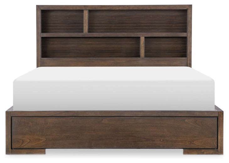 Architect Onyx Queen Bookcase Bed with LED