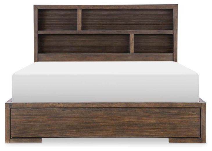 Architect Onyx King Bookcase Storage Bed with LED