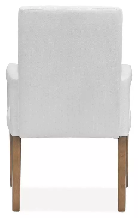 Lindon White Upholstered Arm Chair Set of 2