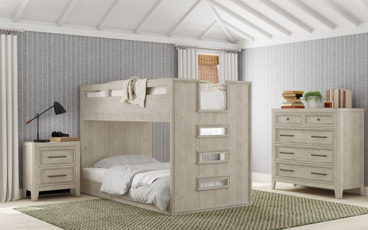 Carlson Washed Linen Youth Bunk Bedroom Set