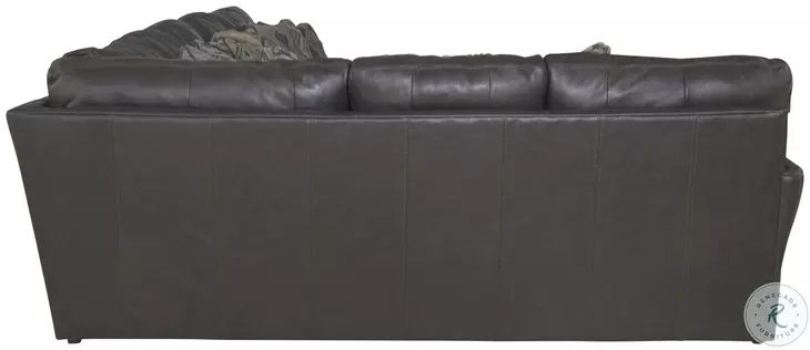 Denali Steel Leather Large Sectional with RAF Chaise