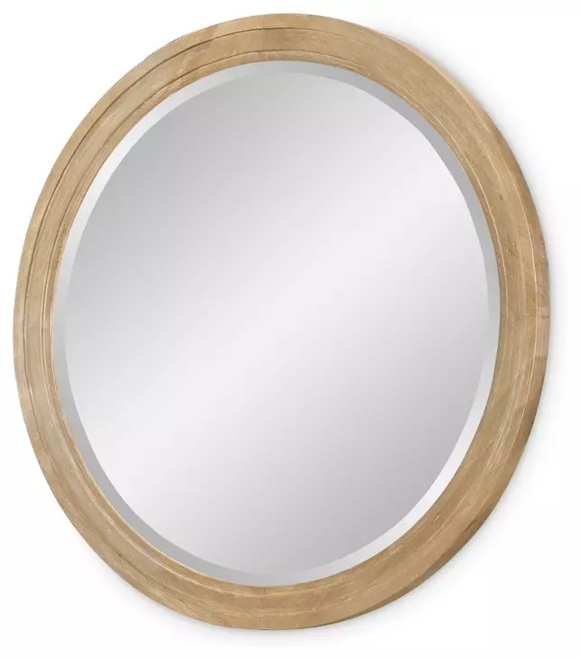 Torrance Aged Driftwood Round Dresser Mirror