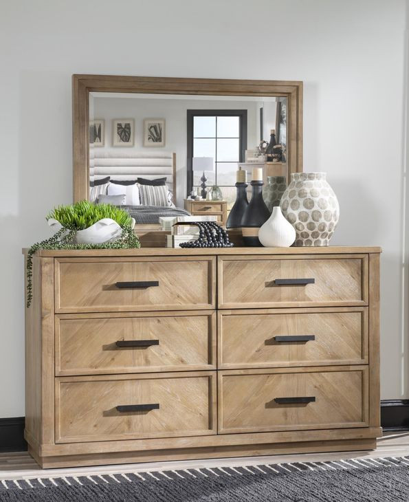 Torrance Aged Driftwood 6 Drawer Dresser with USB Charging