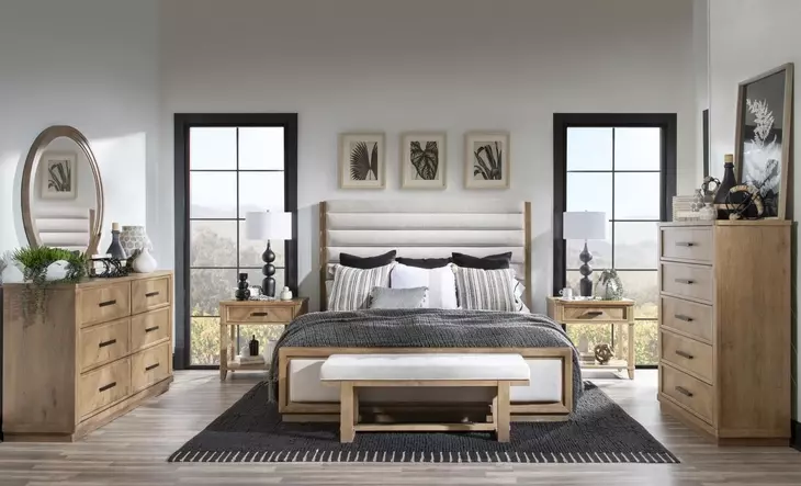Torrance Aged Driftwood Queen Storage Panel Bed