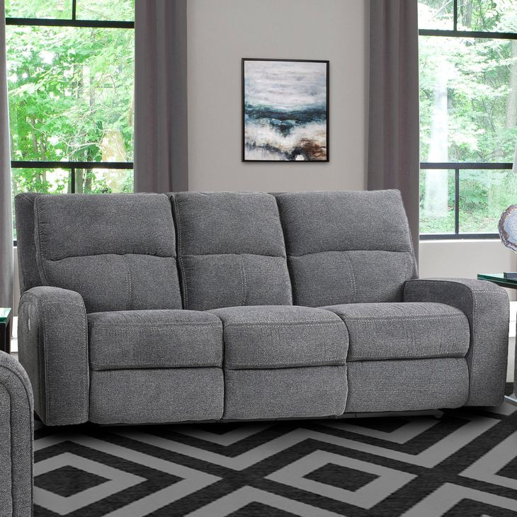 Nova Bizmark Gray Performance Fabric 85" Power Reclining Sofa