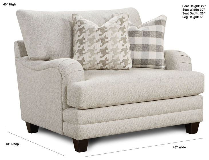 Basic Wool Beige Performance Fabric Accent Chair with Throw Pillows