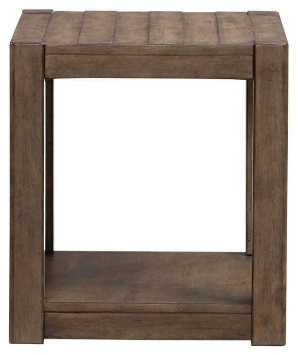 Broadmore Cobblestone Brown Rectangular Chairside Table