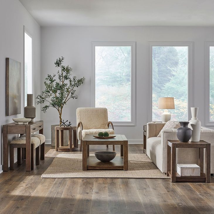 Broadmore Cobblestone Brown Rectangular Occasional Table Set